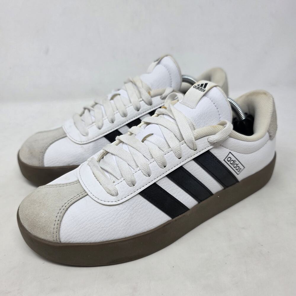 Adidas VL Court 3.0 White Black Gum Sneakers Women's 7.5 Casual Shoes